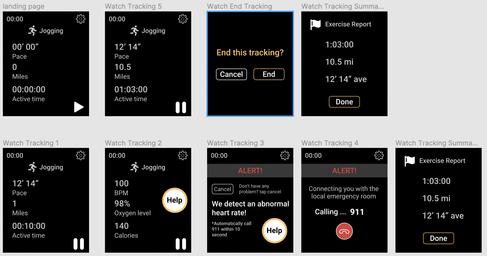 image of hi-fi watch frames in Figma