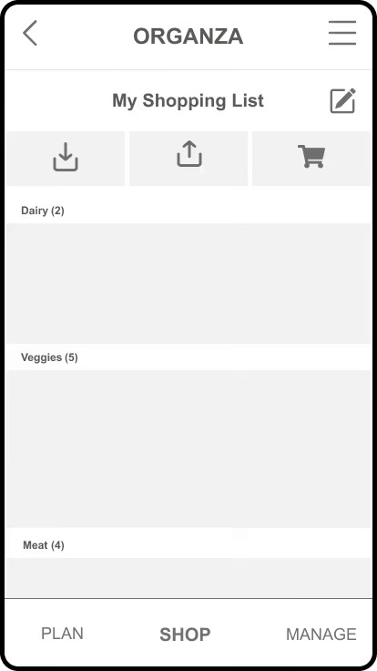 image of shopping-list screen pre-revisions